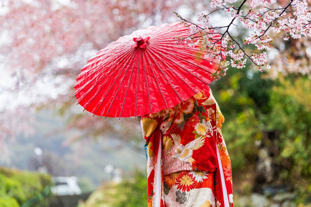 parasoll mode i japan traditionell dräkt