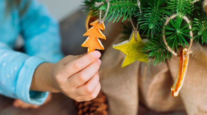 pyssel instruktioner skapa julgranshängen av citrusskal