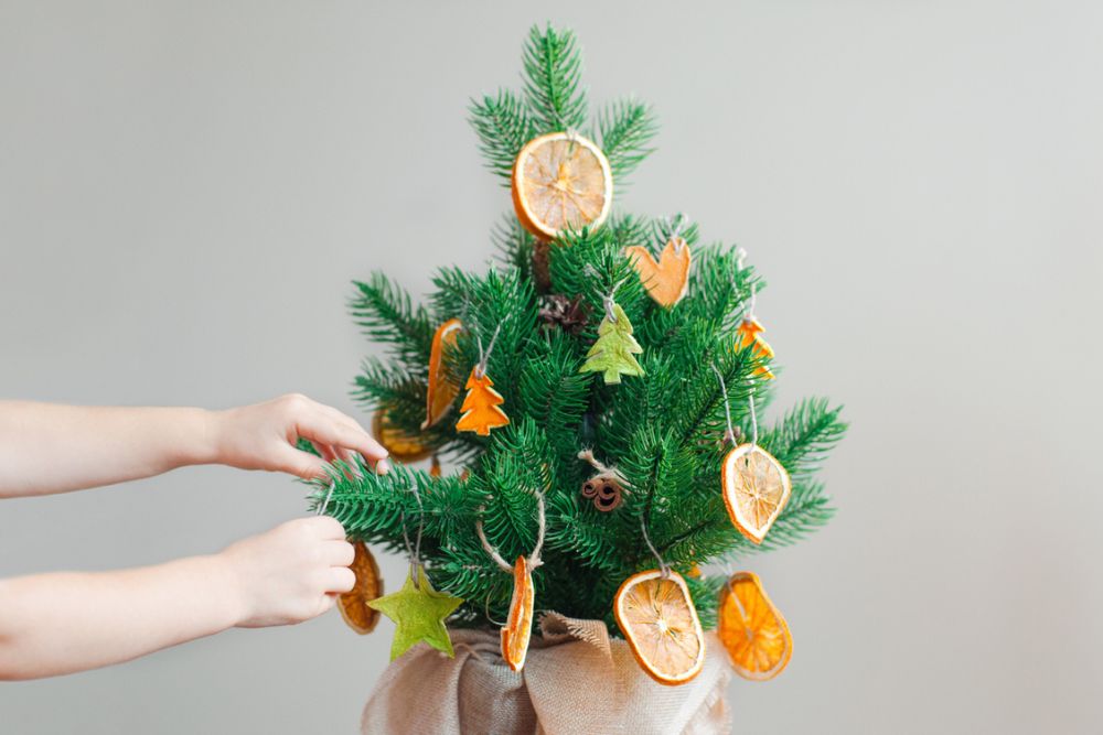 pyssel julgranspynt av skal från citrus tips