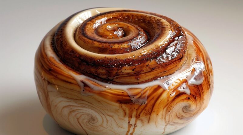 kanelbulle i glaserad keramik