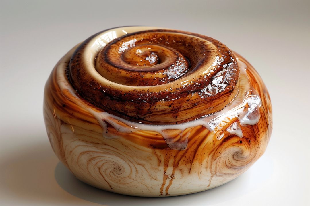 kanelbulle i glaserad keramik